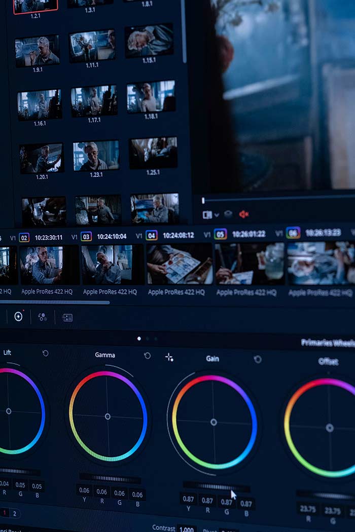 Video colors editing screen